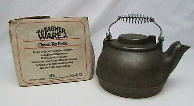 Rare Vintage Wagner Ware Classic Tea Kettle 2 1/2 Qt. NOS No.1133 Open Box NEW