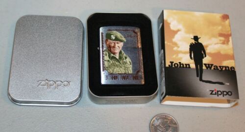 NEW Zippo Lighter John Wayne Collection Green Beret Limited Edition Retired NOS 