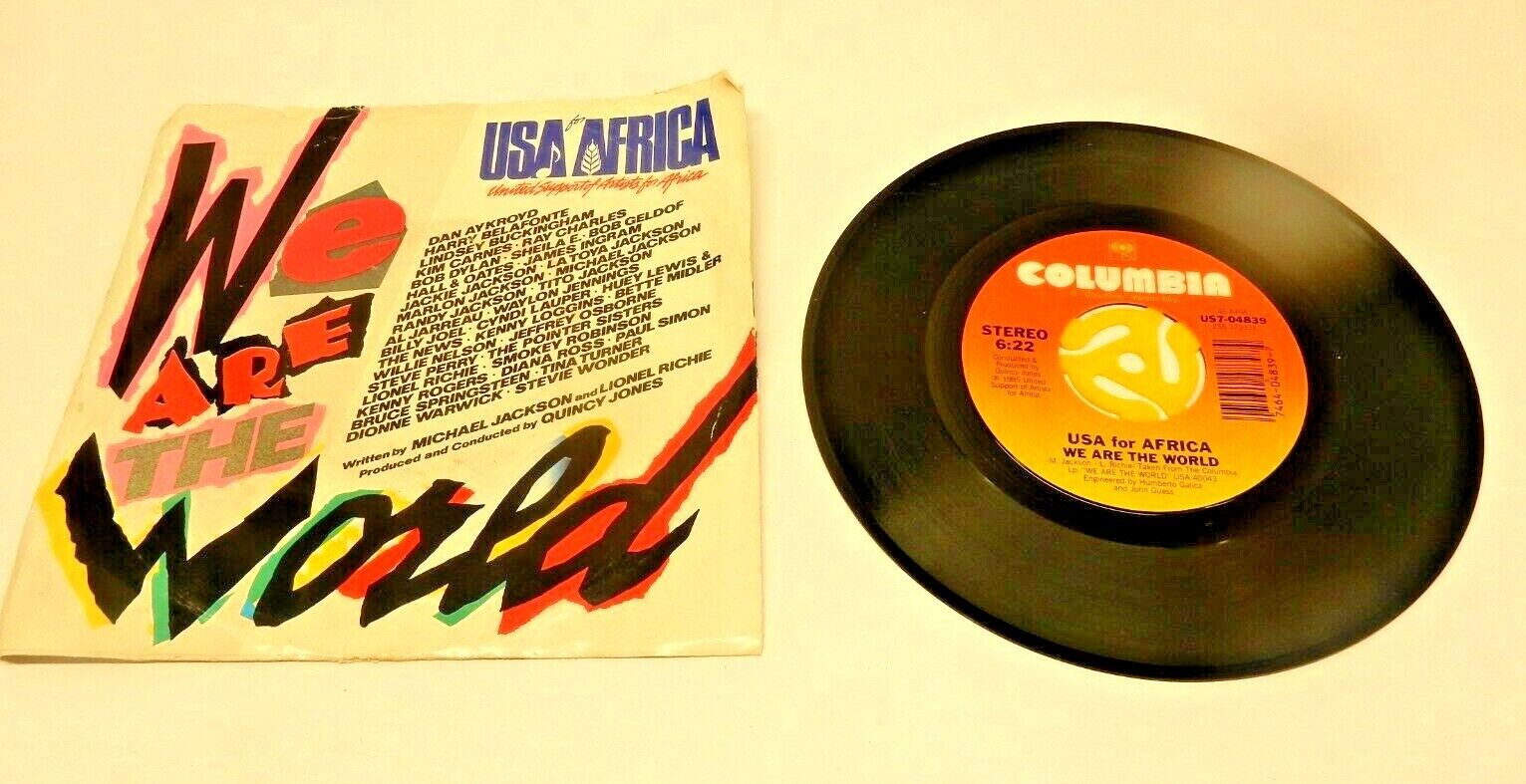 1985 USA For Africa We Are The World 45 RPM 7 1985 USA For Africa We Are The World 45 RPM 7