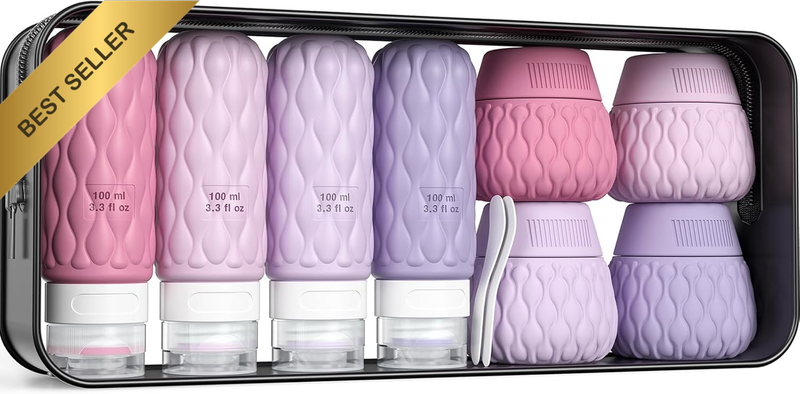 100Ml 50Ml Silicone Travel Bottles for Toiletries with Labels/Clear Bag