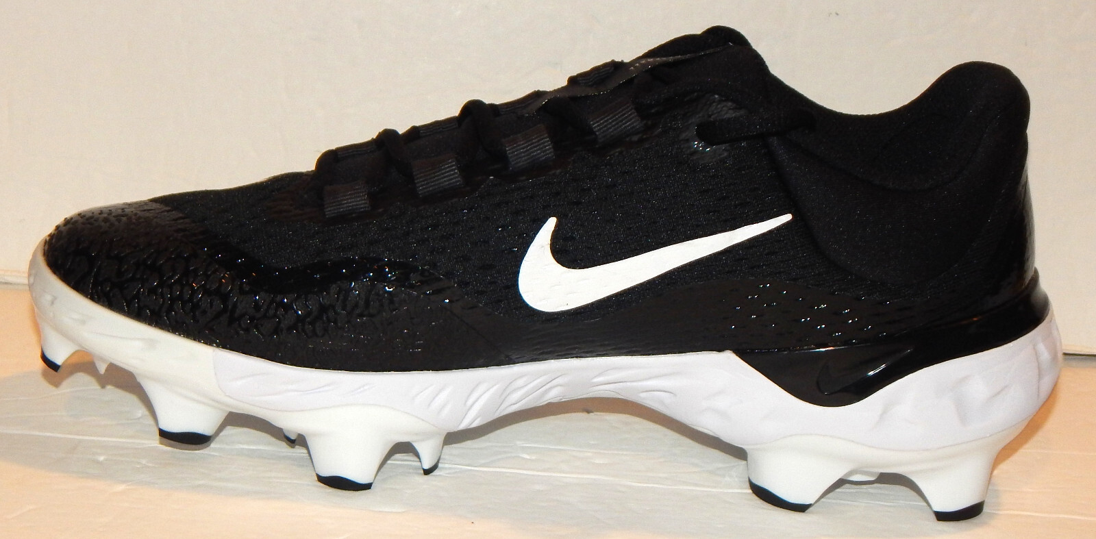 Nike Alpha Huarache Elite 4 Baseball MCS Cleats Size 9 FD6221-001 Black / White