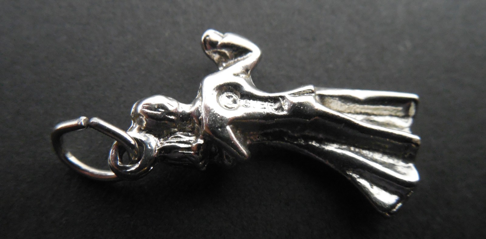 Vintage - Ballroom Dancers - Bride & Groom - 3D Sterling Silver Charm - #1400L