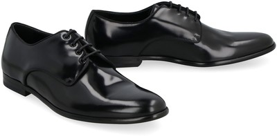 Pre-owned Dolce & Gabbana Leather Lace-up Derby Shoes In Black