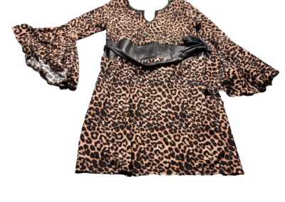Ashley Stewart Womens Plus Size Dress OET Animal Cheetah Print w/Belt 18/20
