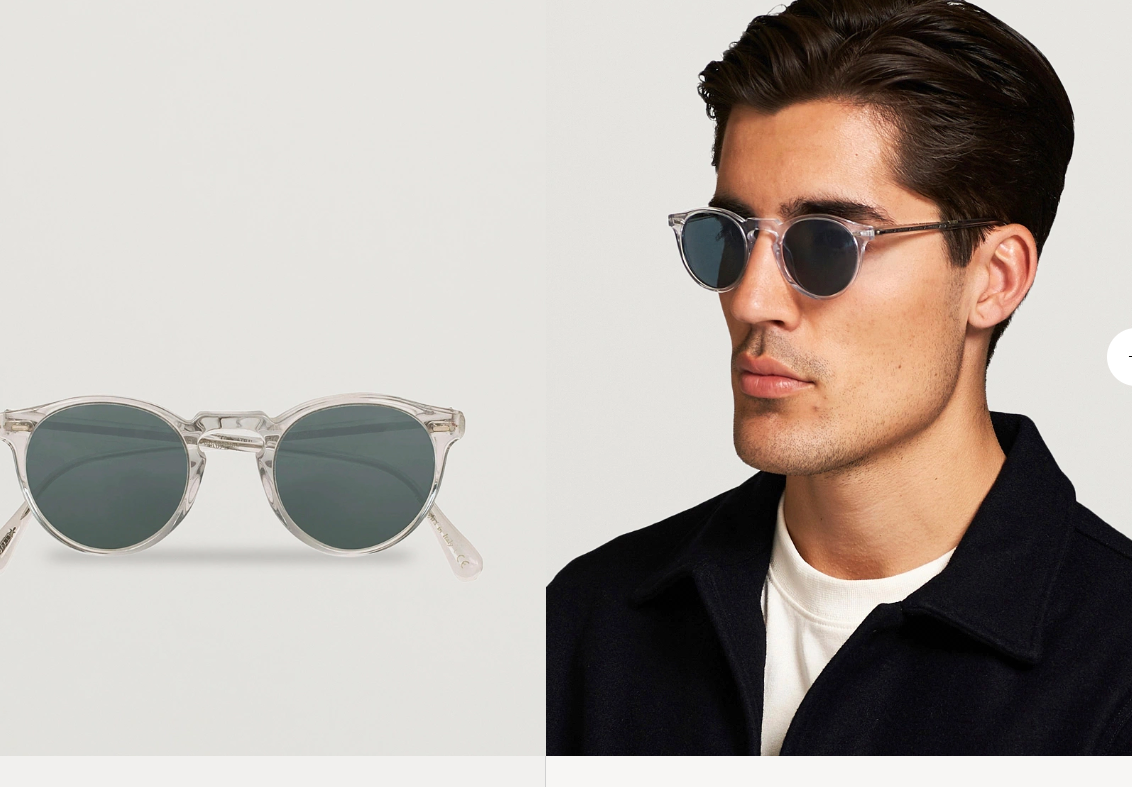 Pre-owned Oliver Peoples Gregory Peck Sun 47mm Crystal/blue Photochromic Msrp$487