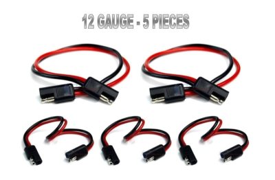 5 Pieces 12 Gauge 12'' Quick Disconnect Power Cable Wire Harness