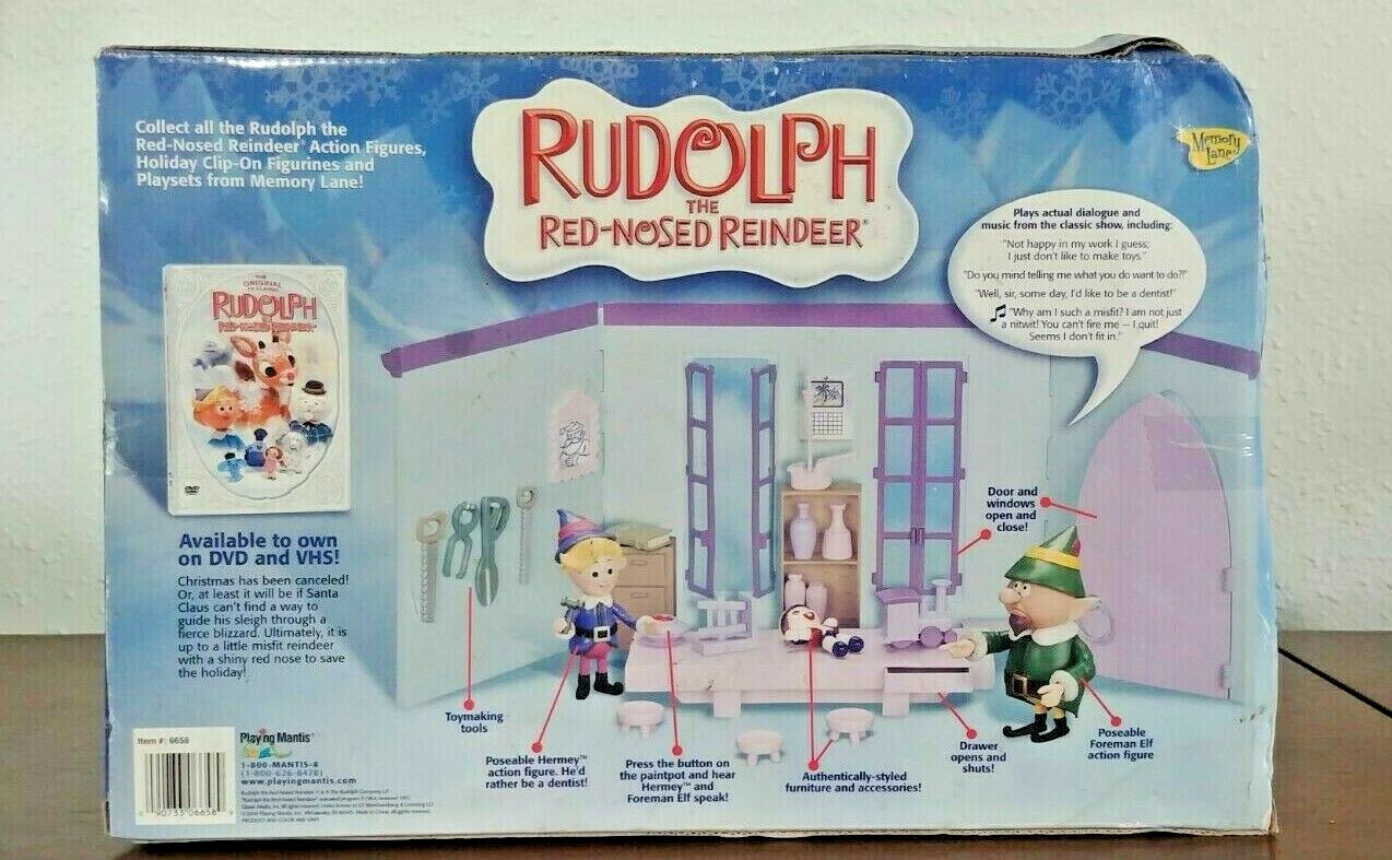 THE ELVES TOY SHOP RUDOLPH THE RED NOSED REINDEER NEW HERMEY ELF