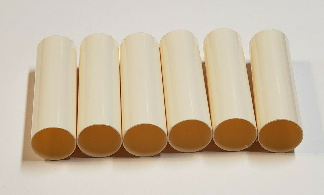 SET OF 6 - 3 1/2" CREAM PLASTIC CANDELABRA CANDLE COVER 7/8 O.D. NEW CCO35G