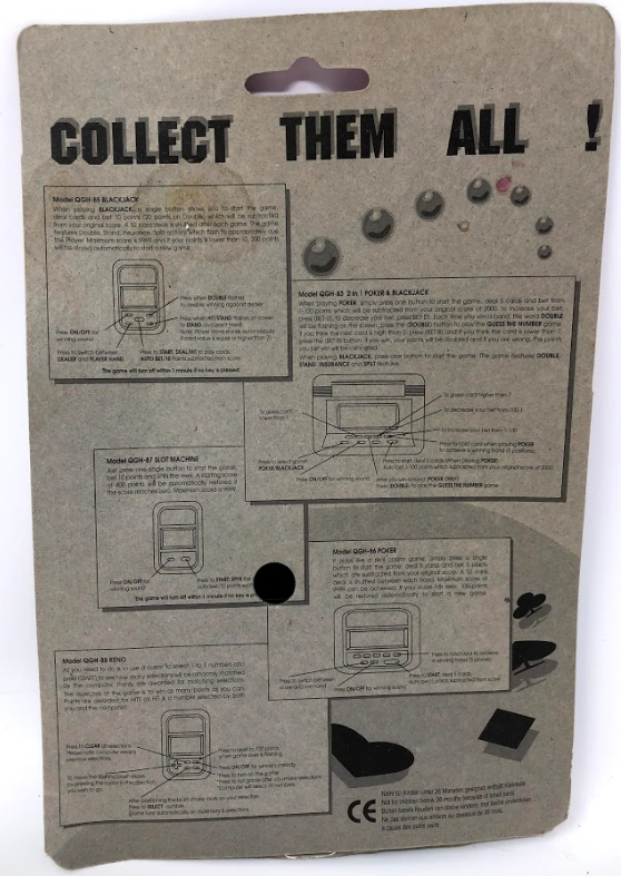 Electronic Casino Hand Held Game Poker Slot Machine Blackjack Las Vegas Keno