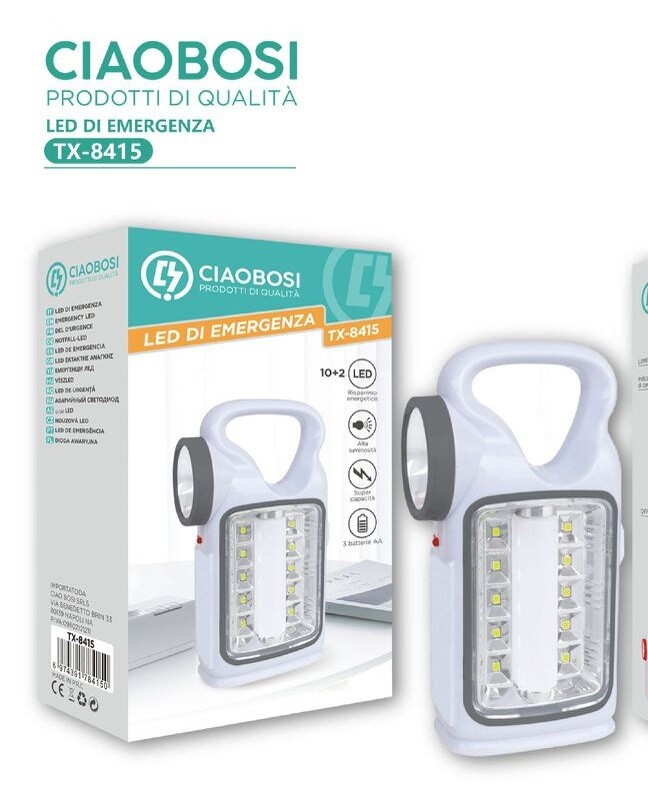 Lampada Luce Di Emergenza A Batterie 10+2 Led Tx-8415 linq