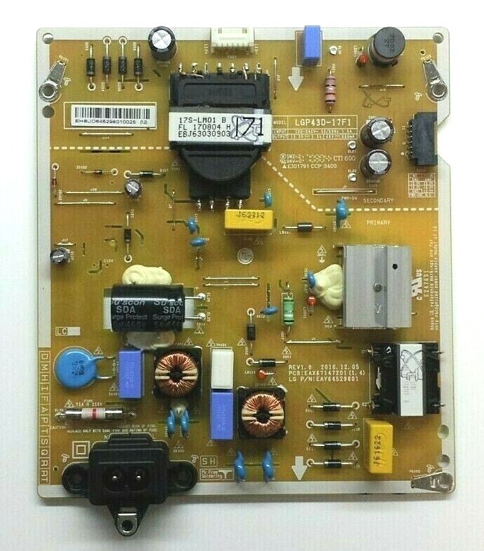 Alimentation ÃLectrique Eay64529801 Eax67147201 Pour Lg 43lj614v 43lj624v