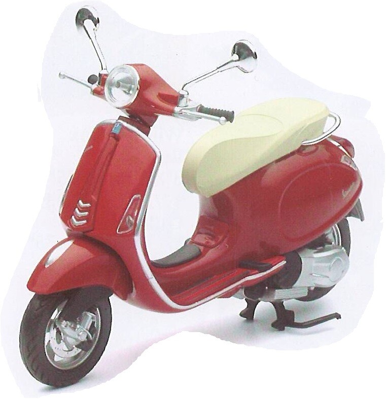 New-Ray Toys 1:12 Scale Vespa Primavera Scooter Red 57553A