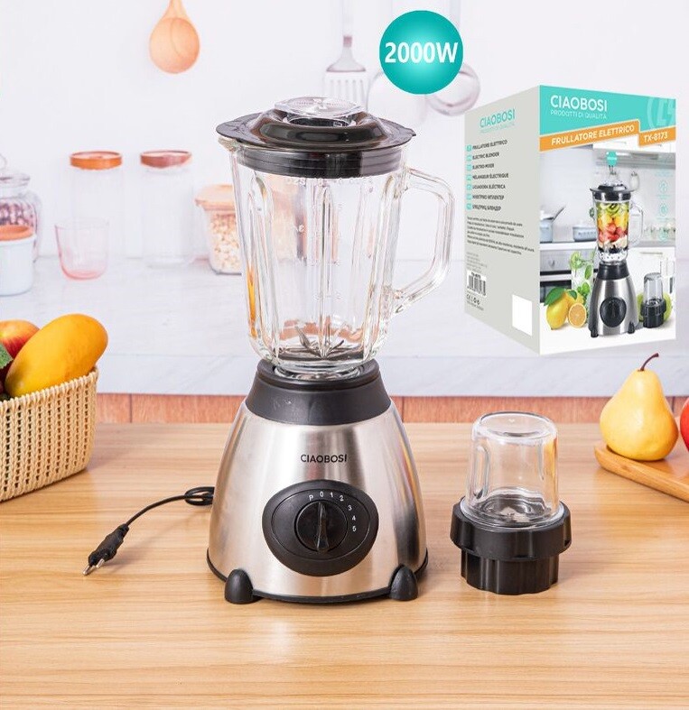 Frullatore Tritatutto 2in1 Lama In Acciaio Inox Brocca Vetro 1,5L 1000W linq