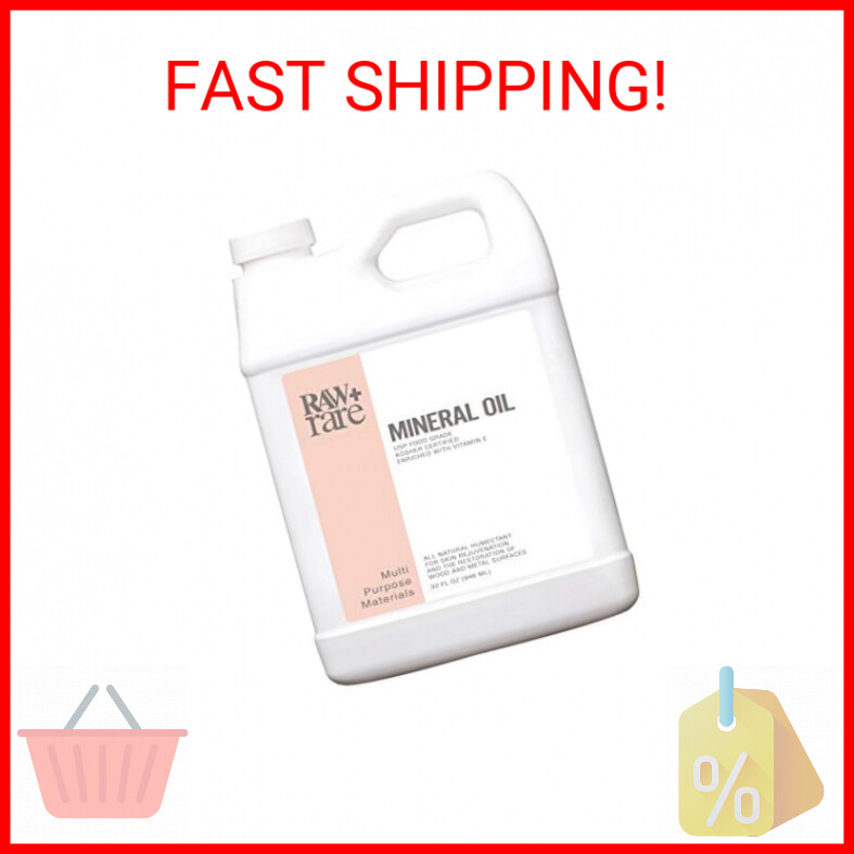 Raw Plus Rare Vegan Food Grade Mineral Oil, Safe for Wood Cu