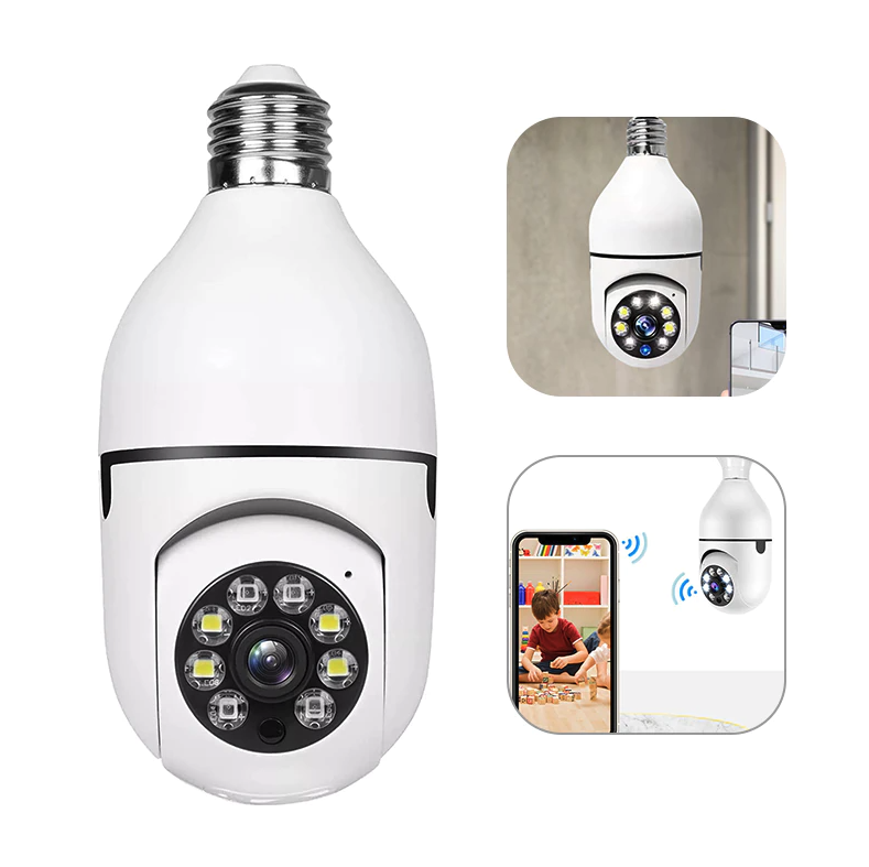 Light Socket Security Camera 5G Outdoor 360° 1080P IP E27 LightBulb Cam WiFi IR