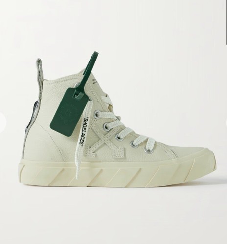 Pre-owned Off-white Final  Women High Vulcanized Logo-appliquéd Leather Sneakers Eu37 Us 7