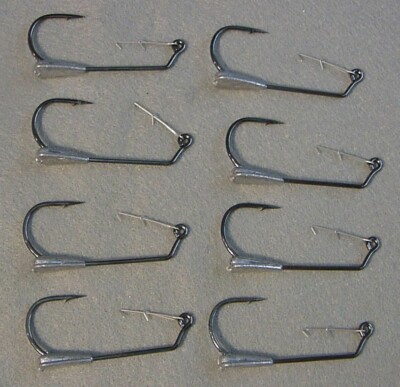 8 ~Mustad 1/8 oz Weighted 4/0 Keeper Hooks ~Flukes Seinko Swimbaits Craws Worms