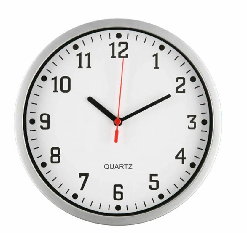 Quarz Bahnhofsuhr Wanduhr klassik 23 cm • Material: Kunststoff • Farbe: Weiß