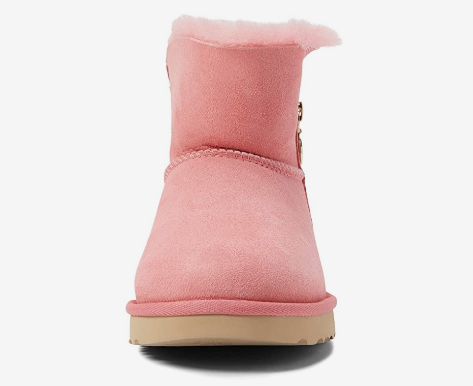 Pre-owned Ugg Bailey Zip Mini Boots Flat Ankle Bootie Twinface Sheepskin Pink Blossom Sz 8