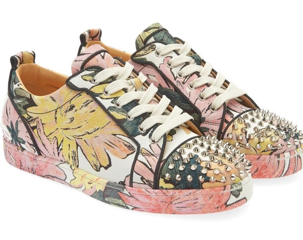 スニーカー Christian Louboutin 'Louis Junior Spikes Flat' sneakers Louis Junior Spikes - Sneakers - Zebra printed velvet