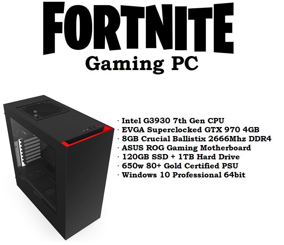 boxed led fortnite gaming pc with gtx 970 4gb gpu ssd hdd and windows 10 - fortnite ssd meaning