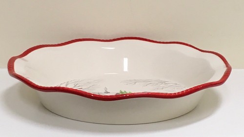 Fitz And Floyd Vintage Holiday Collection Pie Plate Dishwasher And Oven Safe