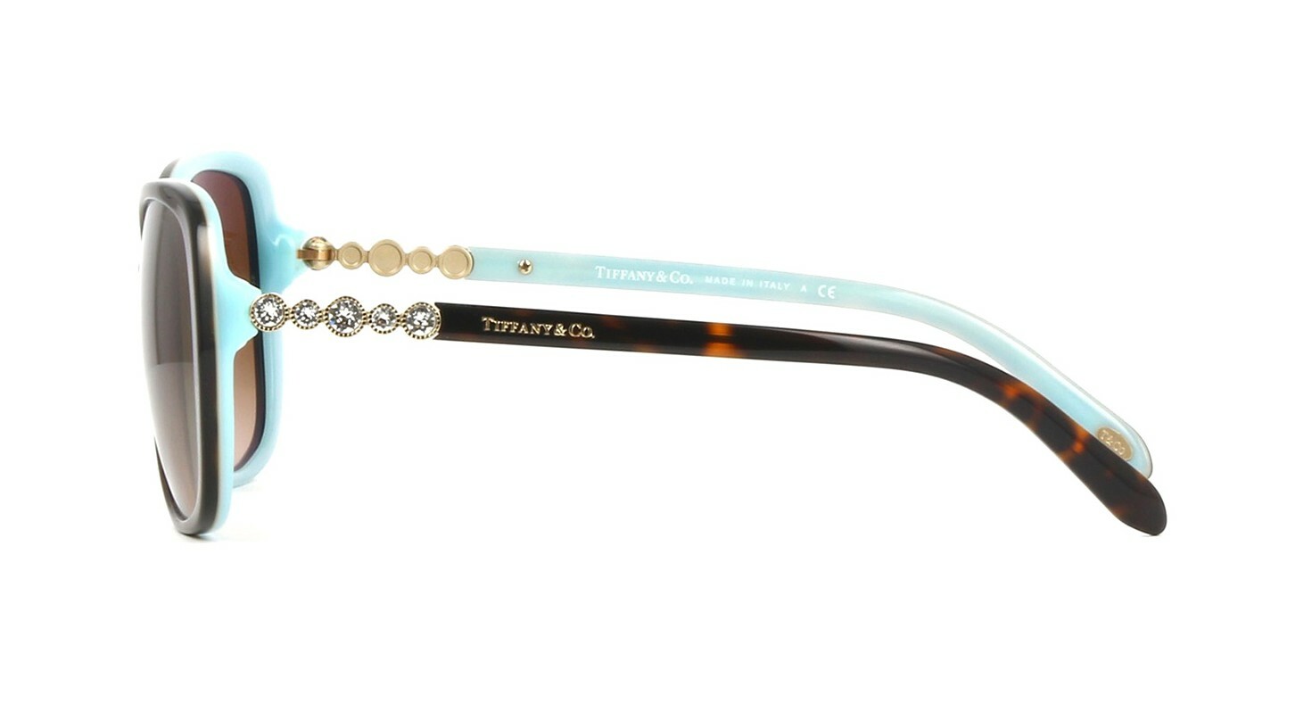 Pre-owned Tiffany & Co Tiffany Cobblestone Tf 4121b Havana/brown Shaded (8134/3b A) Sunglasses