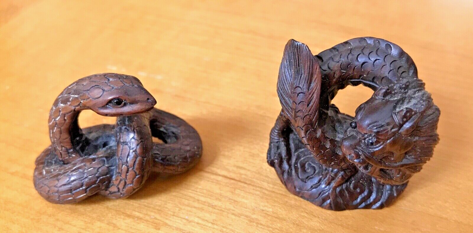 Set of Chinese Zodiac Carved Wood Sculptures Zodiac Horoscope Figures with Stand