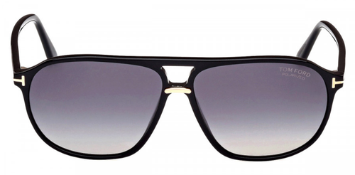 Pre-owned Tom Ford Authentic  Bruce Sunglassesft1026-01d Black W/ Smoke Lens 61mm In Gray