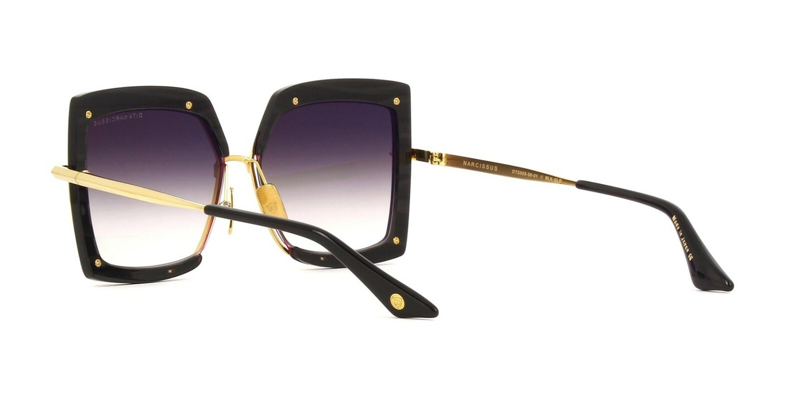 Pre-owned Dita Narcissus Black Yellow Gold/grey Shaded (01) Sunglasses In Gray