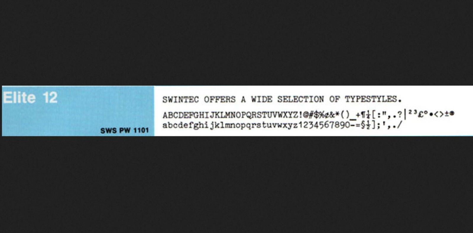 Swintec PRINTWHEEL ELITE 12 SWS-PW-1101 for compat Olivetti Royal etc typewriter