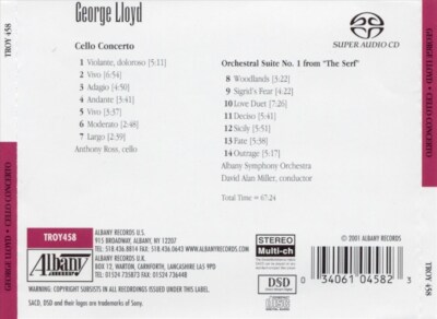 GEORGE LLOYD: CELLO CONCERTO; THE SERF: ORCHESTRAL SUITE NO. 1 NEW CD