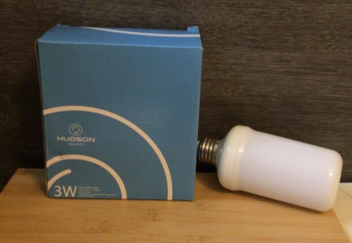 (2) Hudson Bulb Co 3W Blue Flame Effect LED 200 Lumens 4 Mode Indoor/Outdoor New