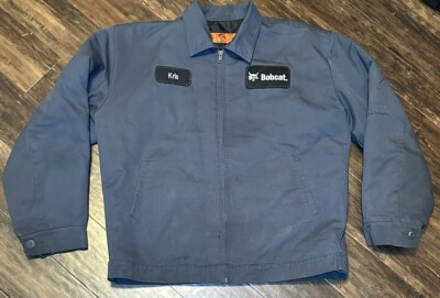 Red Kap Quilted Mechanic Jacket JT22CH Men L-RG, Gray Workwear Grunge W/Patches