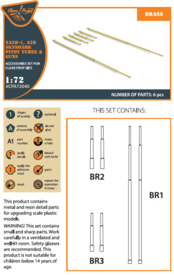 Clear Prop! CPA72040 XA2D-1, A2D Skyshark Pitot tubes and guns for CP kit