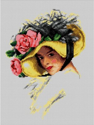 ''June'' Printed Canvas for Cross Stitch Tapestry Gobelin Embroidery Orchidea 2693