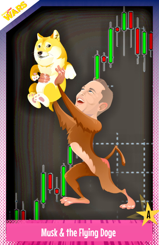 NFT - Elon Musk Flying Doge Coin PUMP DUMP WARS