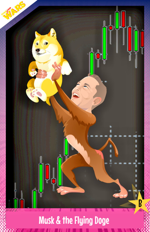 NFT - Elon Musk Flying Doge Coin PUMP DUMP WARS