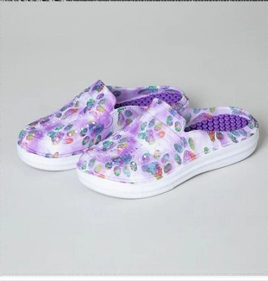 Multicolored Lightweight Slide Clogs From Greater Good Purple Marbled Paws Sz 9