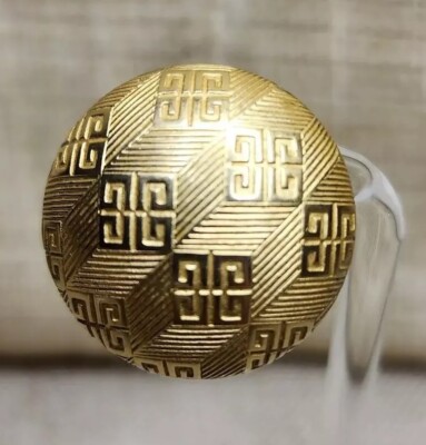 Vintage Givenchy Single Earring Paris New York Gold Tone Dome GG Logo Clip On 