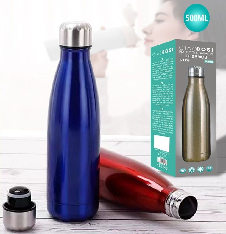 Bottiglia Borraccia Termica Acciaio Inox Thermos Contenitore 500ml T-9128 linq