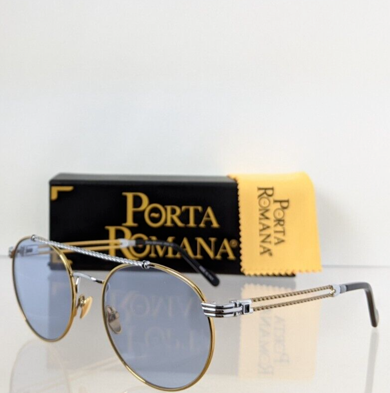 Pre-owned Porta Romana Authentic  Sunglasses Mod 012 Col 12a4 Gold Plated Vintage Frame In Blue