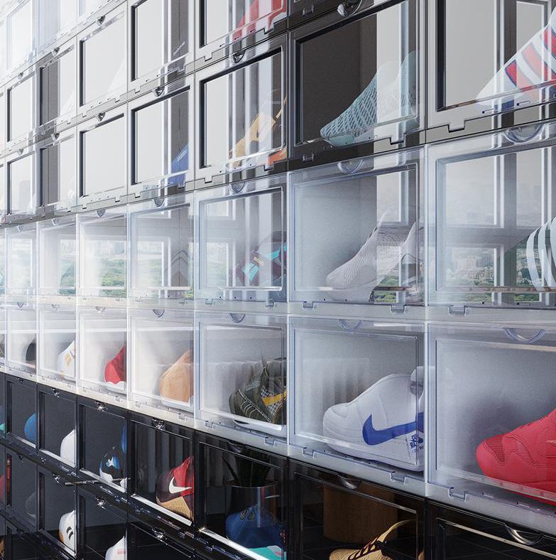 8x Magnetic Drop Side Shoe Box Stacking for AJ Sneaker Display Storage Container