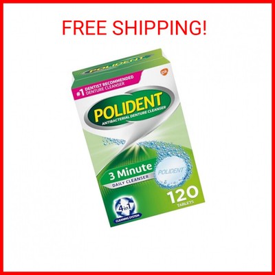 Polident 3 Minute Denture Cleanser Tablets - 120 Count
