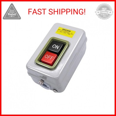 mxuteuk AC 220V/380V Push Button Switch On/Off Start Stop Switch 3 Phase Self Lo