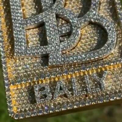 Pre-owned Nsg Men's Letter Name Initial Custom 3" Inch Pendant Simulated Diamond 925 Silver In White