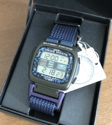 Citizen Made In Japan Shock Sensor Digital Black Navy Blue Purple Ski Sports Wat