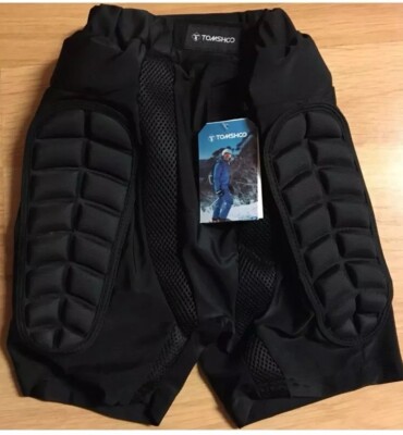 TOMSHOO Hip Protection Pad Shorts Skate Ski Snowboarding Kids Age 6-10 XS Blk