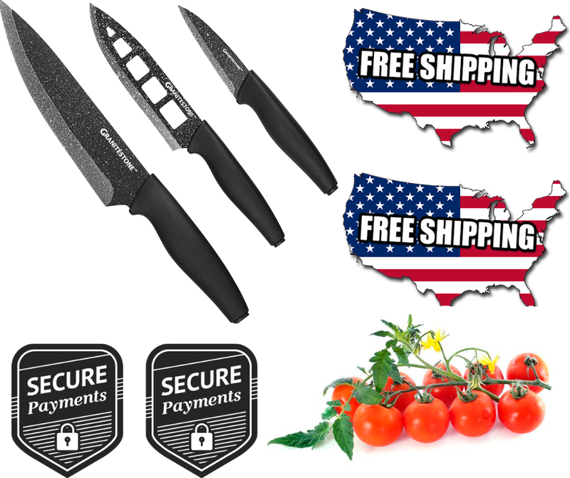 Of 3 Stainless Steel Professional Grade Chef Ergonomic Grip