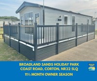 BRAND NEW STATIC CARAVAN WITH DECKING FOR SALE ON BROADLAND SANDS HOLIDAY PARK